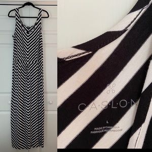 Black and white striped dress